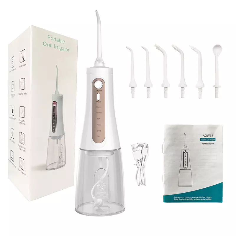 Cinco modos de trabajo con irrigador oral grande con tanque de agua de 350 ml 6