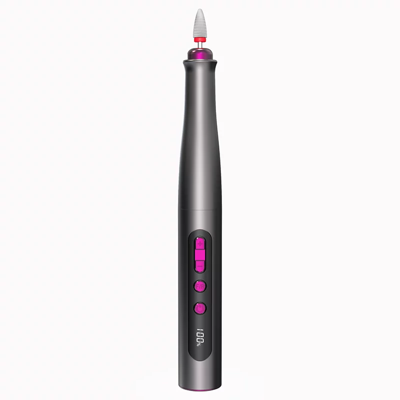 Taladro eléctrico para uñas, máquina profesional para uñas, pantalla LCD, taladro de uñas inalámbrico portátil recargable de 25000RPM